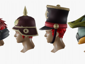 15 STYLIZED HELMET MODELS PACK 1 - Low Poly Model 3D