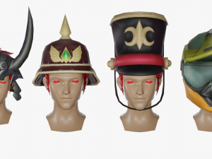 15 STYLIZED HELMET MODELS PACK 1 - Low Poly Model 3D