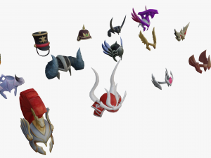 15 STYLIZED HELMET MODELS PACK 1 - Low Poly Model 3D