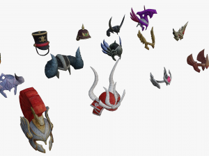 15 STYLIZED HELMET MODELS PACK 1 - Low Poly Model 3D
