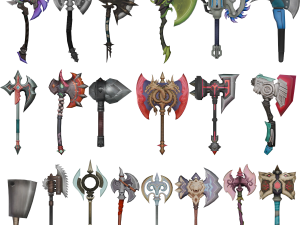 20 STYLIZED AXE MODELS PACK 1 - LOW POLY 3D Model