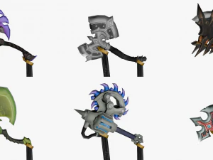 20 STYLIZED AXE MODELS PACK 1 - LOW POLY 3D Model