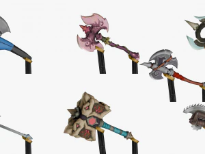 20 STYLIZED AXE MODELS PACK 1 - LOW POLY 3D Model