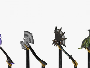 20 STYLIZED AXE MODELS PACK 1 - LOW POLY 3D Model
