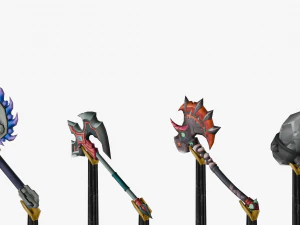 20 STYLIZED AXE MODELS PACK 1 - LOW POLY 3D Model
