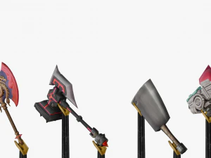 20 STYLIZED AXE MODELS PACK 1 - LOW POLY 3D Model