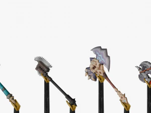 20 STYLIZED AXE MODELS PACK 1 - LOW POLY 3D Model