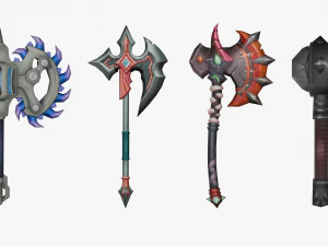20 STYLIZED AXE MODELS PACK 1 - LOW POLY 3D Model