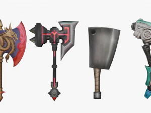 20 STYLIZED AXE MODELS PACK 1 - LOW POLY 3D Model