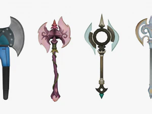 20 STYLIZED AXE MODELS PACK 1 - LOW POLY 3D Model