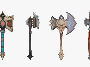 20 STYLIZED AXE MODELS PACK 1 - LOW POLY 3D Model