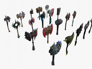 20 STYLIZED AXE MODELS PACK 1 - LOW POLY 3D मॉडल