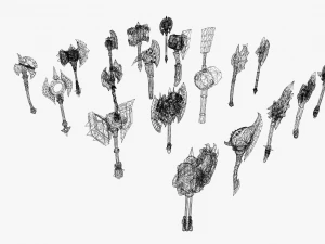 20 STYLIZED AXE MODELS PACK 1 - LOW POLY 3D Model