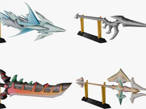 20 STYLIZED SPEAR MODELS PACK 1 - LOW POLY 3D Model