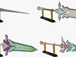 20 STYLIZED SPEAR MODELS PACK 1 - LOW POLY 3D Model