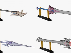 20 STYLIZED SPEAR MODELS PACK 1 - LOW POLY 3D Model