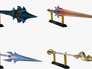 20 STYLIZED SPEAR MODELS PACK 1 - LOW POLY 3D Model