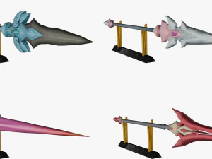 20 STYLIZED SPEAR MODELS PACK 1 - LOW POLY 3D Model