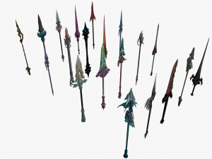 20 STYLIZED SPEAR MODELS PACK 1 - LOW POLY 3D Модель