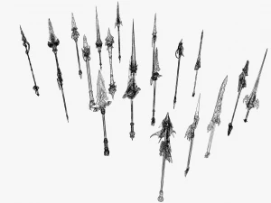 20 STYLIZED SPEAR MODELS PACK 1 - LOW POLY 3D Model