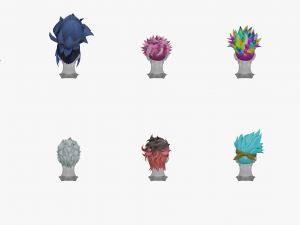 20 STYLIZED MALE HAIR MODELS PACK 3 3Dモデル