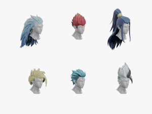 PAKIET 20 STYLIZOWANYCH MODELI WŁOS&Oacute;W MĘSKICH 3 Model 3D