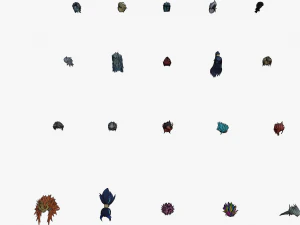 PAKIET 20 STYLIZOWANYCH MODELI WŁOS&Oacute;W MĘSKICH 3 Model 3D