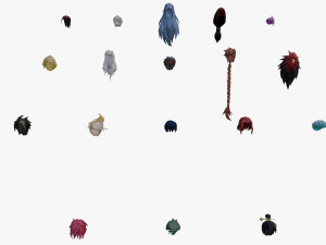 20 STYLIZED MALE HAIR MODELS PACK 4 3D Model