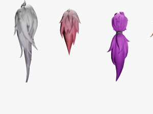 20 STYLIZED FEMALE HAIR MODELS PACK 4 3D Model