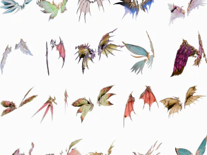 MODEL SKRZYDŁA 20 RIGGED - LOW POLY Model 3D