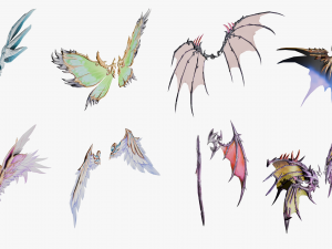 20 RIGGED WING MODEL - LOW POLY 3D Model