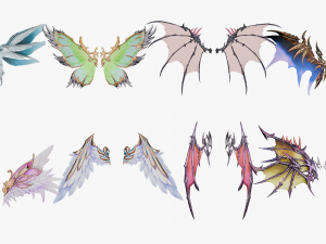 20 RIGGED WING MODEL - LOW POLY 3D Model
