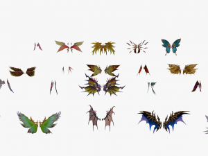 20 RIGGED WING MODEL - LOW POLY 3D Model