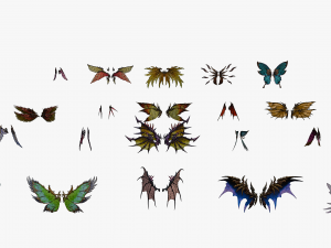 20 RIGGED WING MODEL - LOW POLY 3D Model