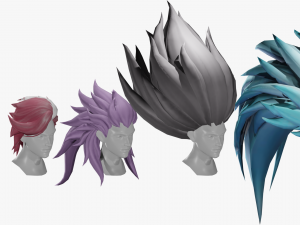 20 STYLIZED MALE HAIR MODELS PACK 5 3D 模型
