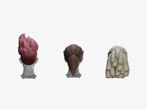 20 STYLIZED MALE HAIR MODELS PACK 5 3D 模型