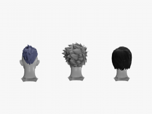 20 STYLIZED MALE HAIR MODELS PACK 5 3D 模型