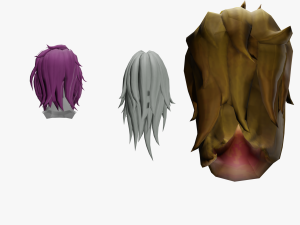 20 STYLIZED MALE HAIR MODELS PACK 6 Model 3D