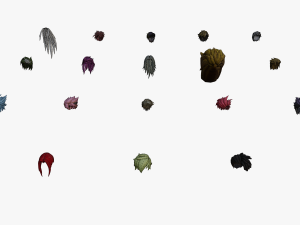 20 STYLIZED MALE HAIR MODELS PACK 6 Model 3D
