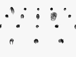 20 STYLIZED MALE HAIR MODELS PACK 6 3D Model