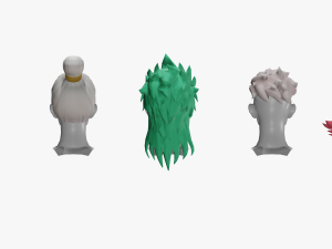 20 STYLIZED MALE HAIR MODELS PACK 7 3D Model