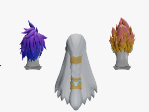 20 STYLIZED MALE HAIR MODELS PACK 7 3D Model