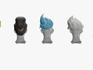 20 STYLIZED MALE HAIR MODELS PACK 7 3D Model