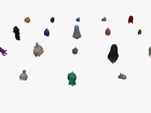20 STYLIZED MALE HAIR MODELS PACK 7 3D Model