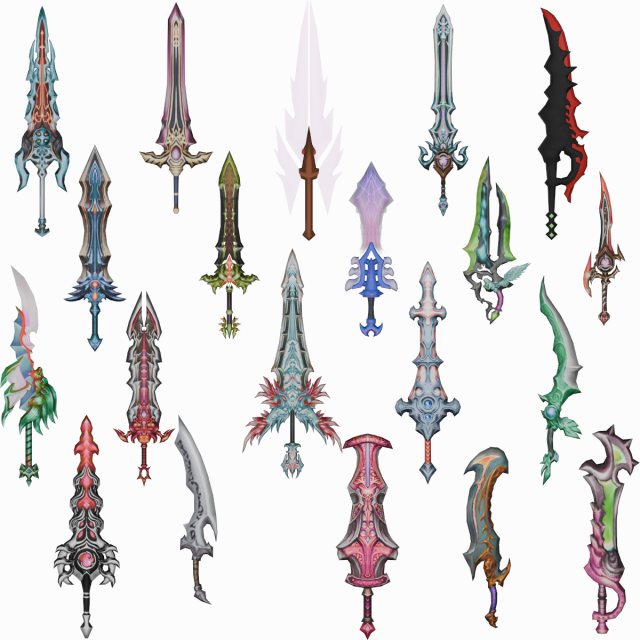 20 STYLIZED SWORD MODELS PACK 4 - LOW POLY 3Dモデル .c4d .max .obj .3ds .fbx .stl .blend 