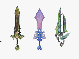 20 STYLIZED SWORD MODELS PACK 4 - LOW POLY 3Dモデル