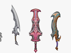 20 STYLIZED SWORD MODELS PACK 4 - LOW POLY 3Dモデル