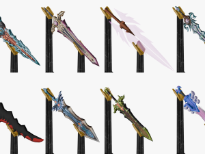 20 STYLIZED SWORD MODELS PACK 4 - LOW POLY 3Dモデル