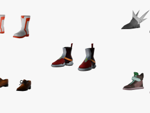 20 STYLIZED SHOE MODELS PACK 1 - LOW POLY 3D Model