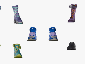 20 STYLIZED SHOE MODELS PACK 1 - LOW POLY 3D Model